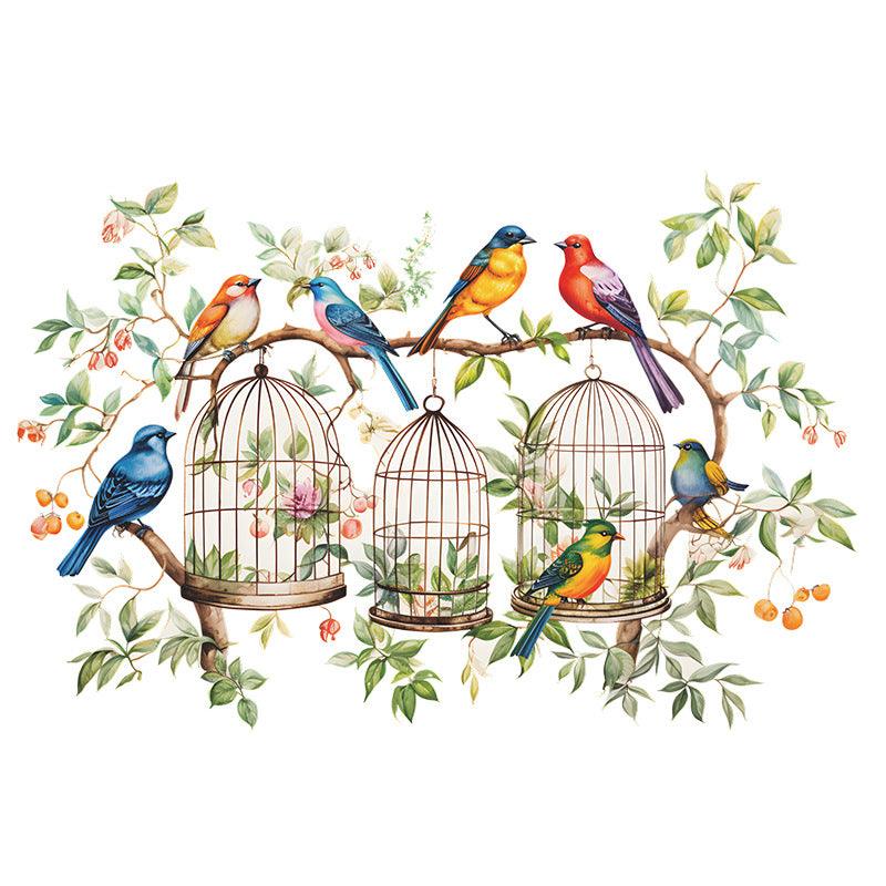 Flowering Haven Birdcage Sticker - Fansee Australia