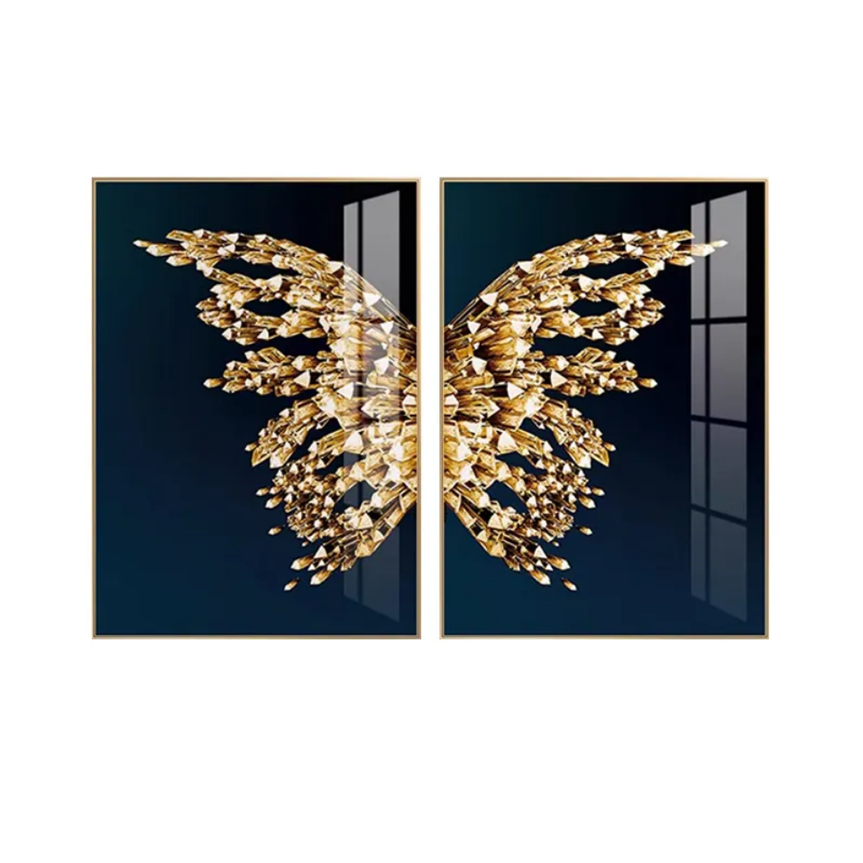 Gleaming Butterfly Gem Diptych Framed Wall Art - Art Wall Melbourne