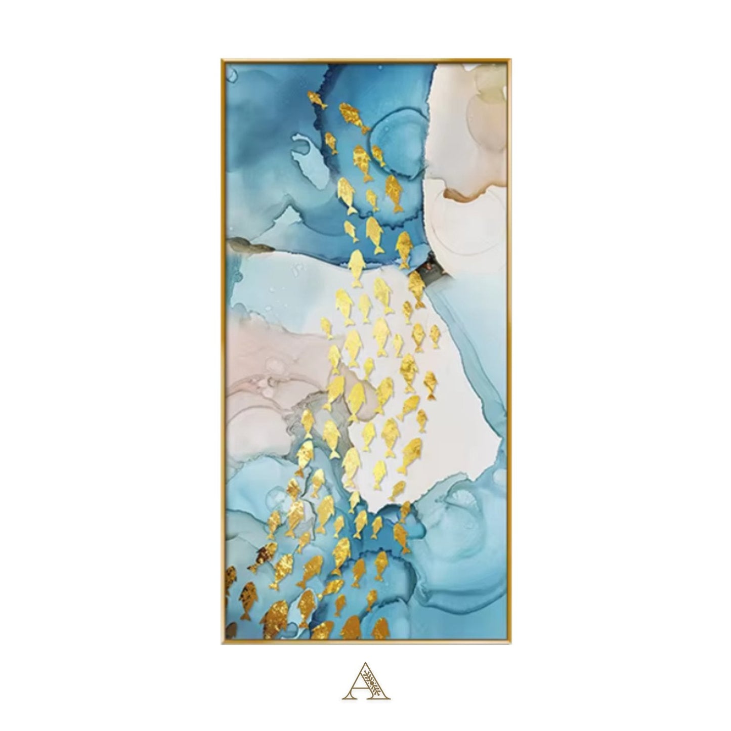 Golden Fish Symphony Abstract Framed Wall Art - Fansee Australia