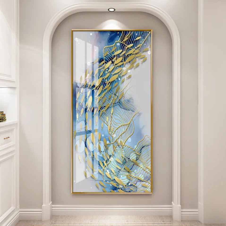 Golden Fish Symphony Abstract Framed Wall Art - Fansee Australia