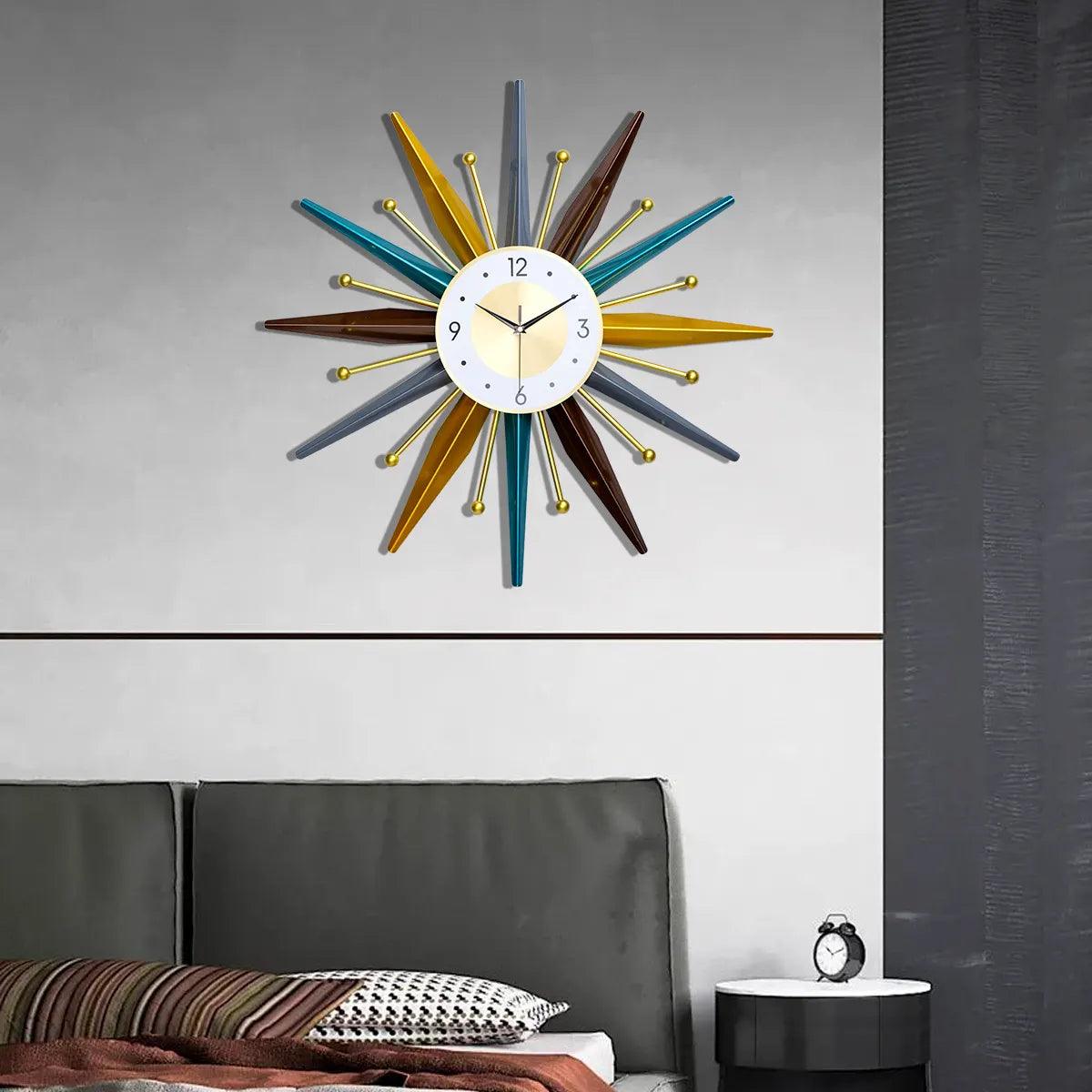Handcrafted Round Sunrise Large Wall Clock - artwallmelbourne