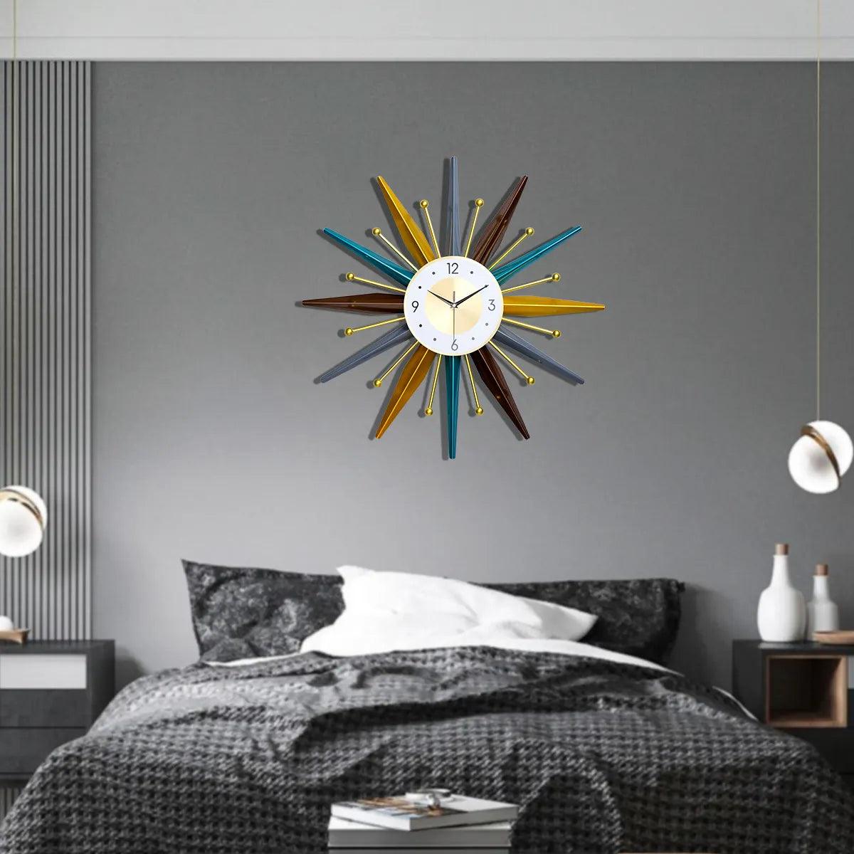 Handcrafted Round Sunrise Large Wall Clock - artwallmelbourne
