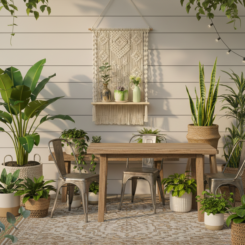 Handmade Macrame Wooden Floating Shelf Wall Hanging Planter - Art Wall Melbourne