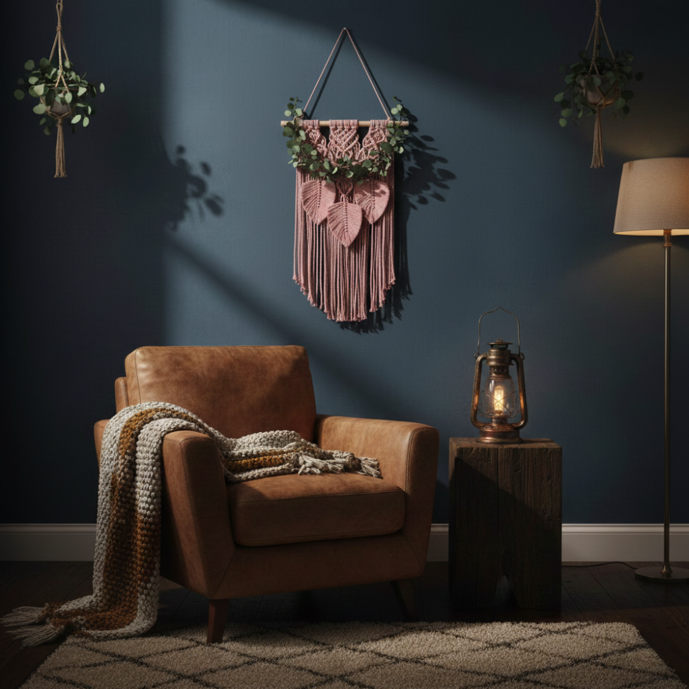 Handmade Pink Macrame with Tassels Wall Hanging - Art Wall Melbourne
