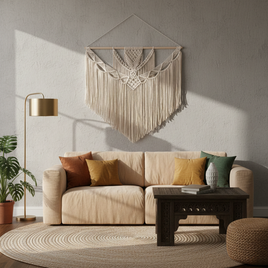 Handwoven Cotton Wall Hanging Macrame Tapestry - Art Wall Melbourne