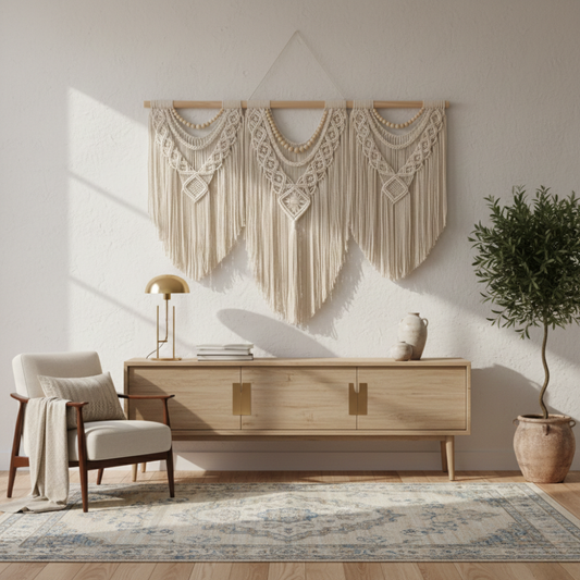 Handwoven Extra Large Cotton Macrame Wall Hanging - Art Wall Melbourne