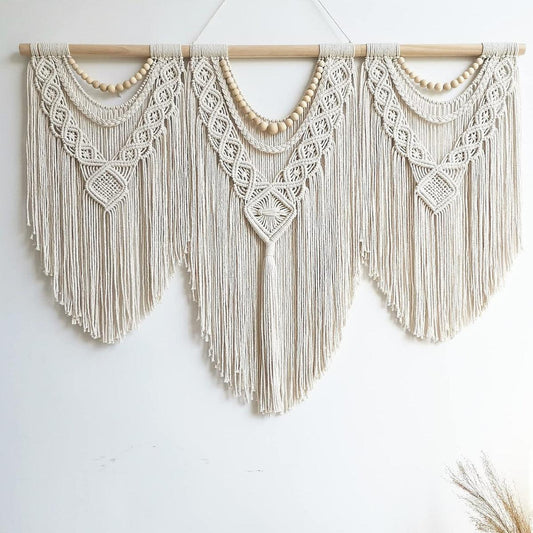 Handwoven Extra Large Cotton Macrame Wall Hanging - artwallmelbourne