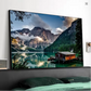 Lakeside Lodge – Framed Mountain Cabin Wall Art (75x100cm) - Art Wall Melbourne