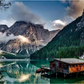 Lakeside Lodge – Framed Mountain Cabin Wall Art (75x100cm) - Art Wall Melbourne