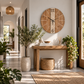 Large Carved Wood Wall Clock – Rustic Statement Wall Décor
