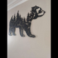 Majestic Bear with Forest Metal Wall Art - Art Wall Melbourne