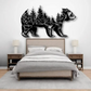 Majestic Bear with Forest Metal Wall Art - Art Wall Melbourne