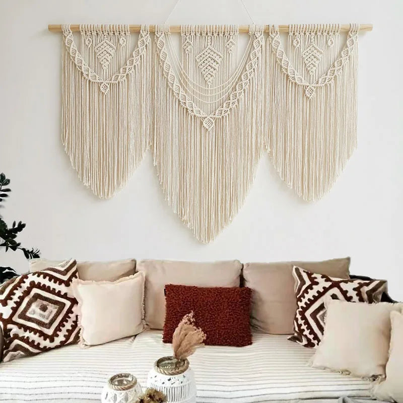 Moonfall Weave – Handcrafted Triple Macrame Wall Hanging - Art Wall Melbourne