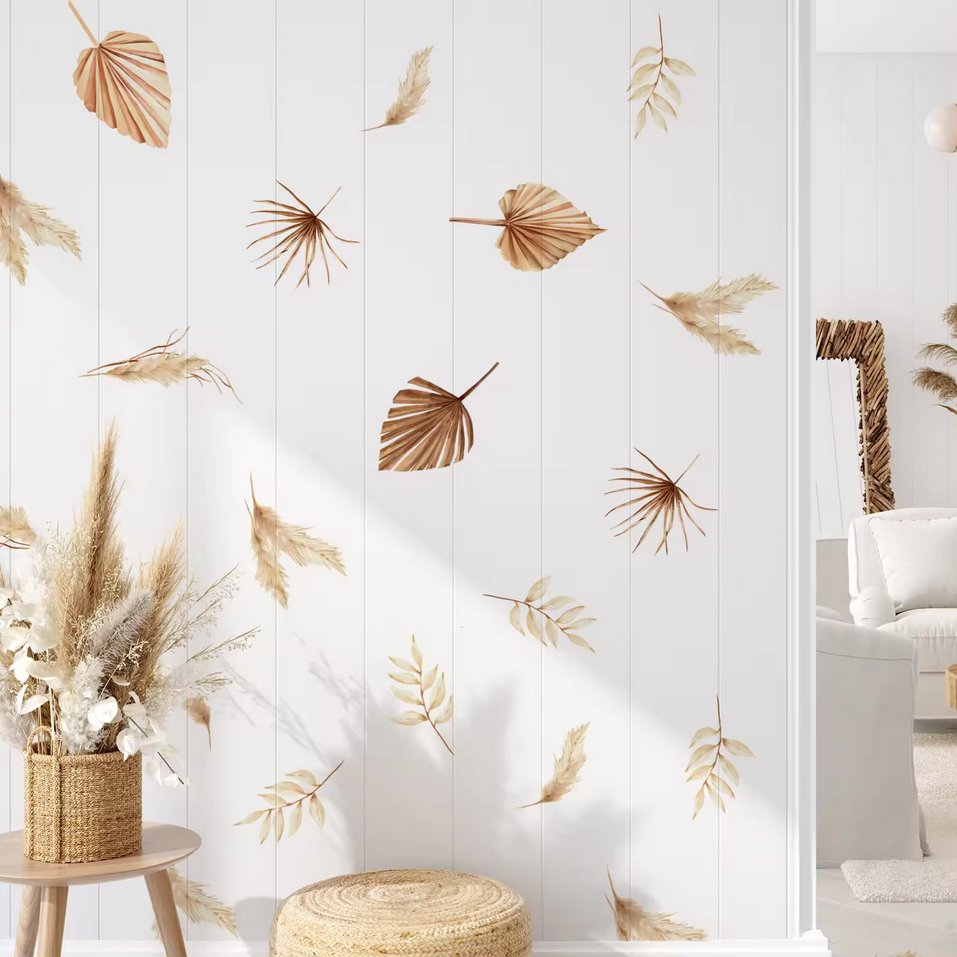 NatureWhisper Watercolour Boho Leaves Wall Decals - Fansee Australia