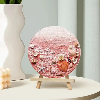 Ocean Breeze Round DIY Beach Painting Kit – Seashell Art Set - Art Wall Melbourne