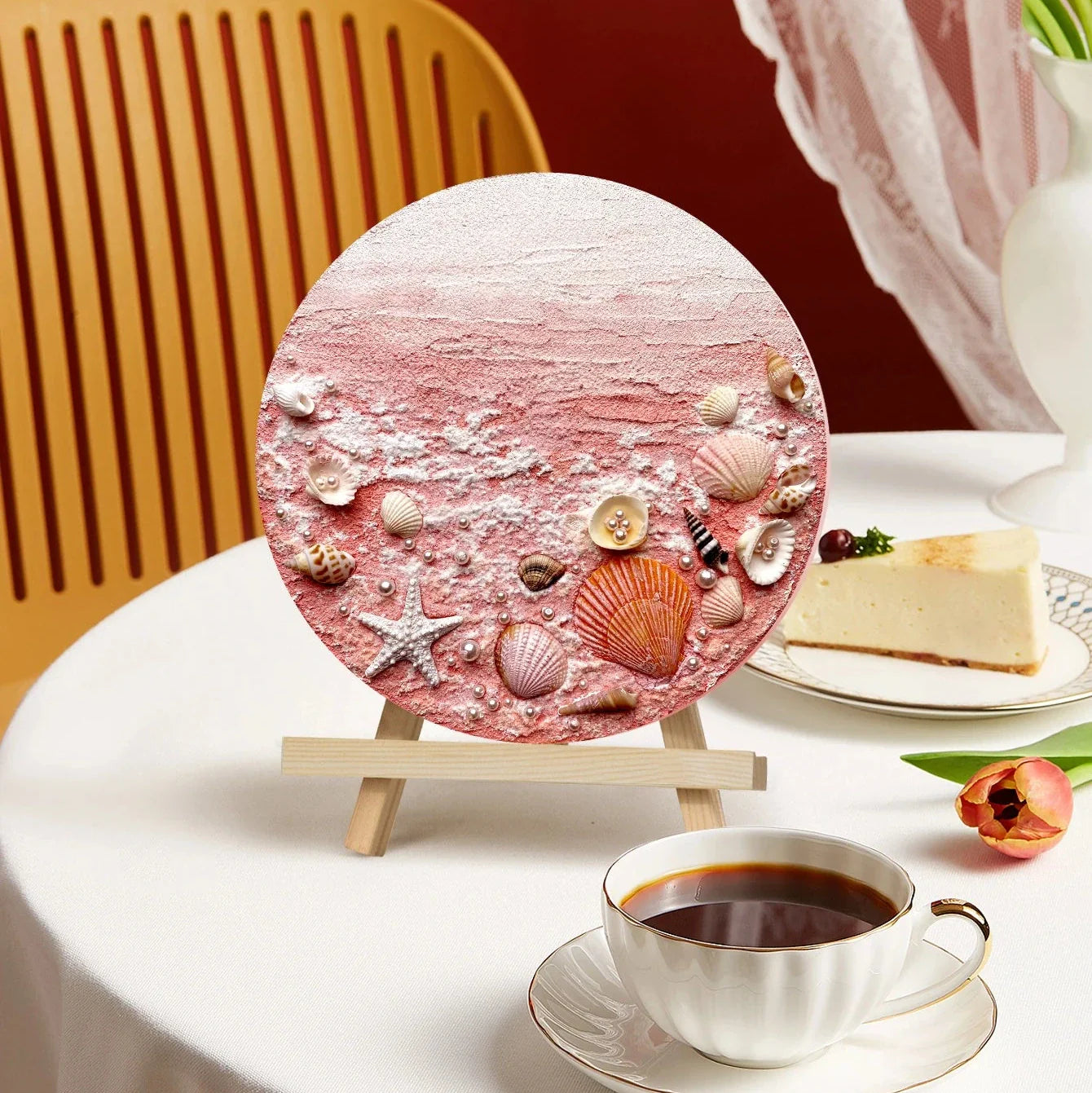 Ocean Breeze Round DIY Beach Painting Kit – Seashell Art Set - Art Wall Melbourne
