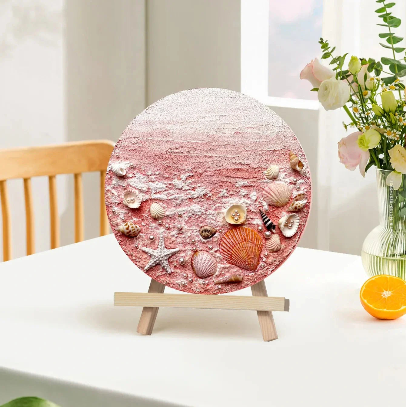 Ocean Breeze Round DIY Beach Painting Kit – Seashell Art Set - Art Wall Melbourne