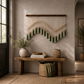Olive Horizon Macramé Wall Hanging – Handwoven Beaded Fibre Art Décor (100cm x 80cm)