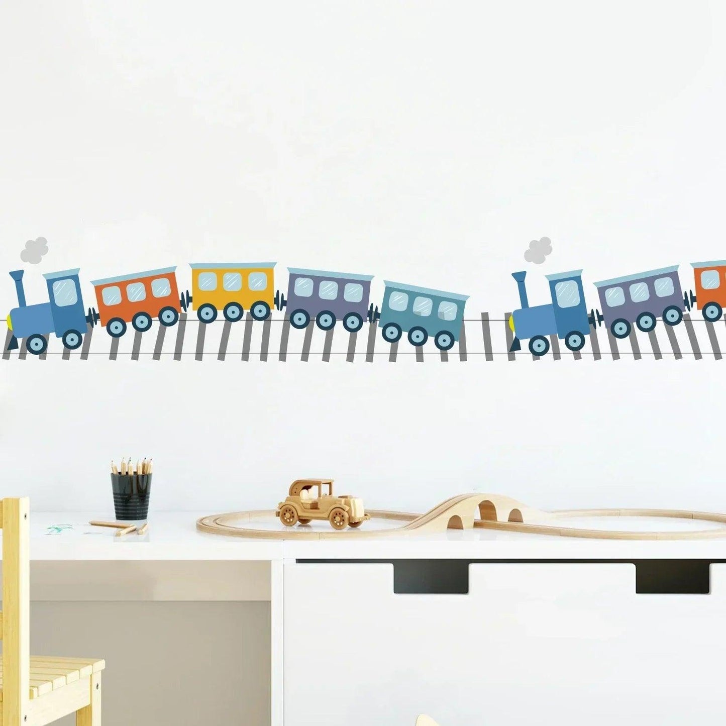 Railway Removable Nursery Room Wall Stickers - artwallmelbourne