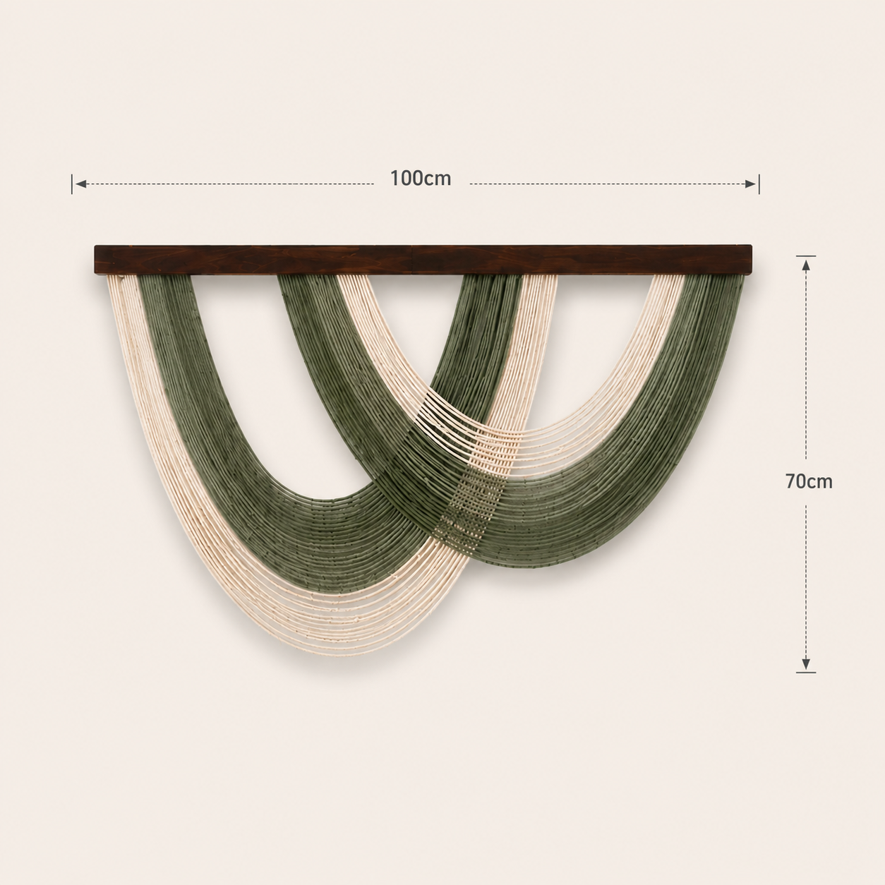 Sage Arc Fibre Wall Art – Oversized Handwoven Macramé Statement Hanging (100cm x 70cm)