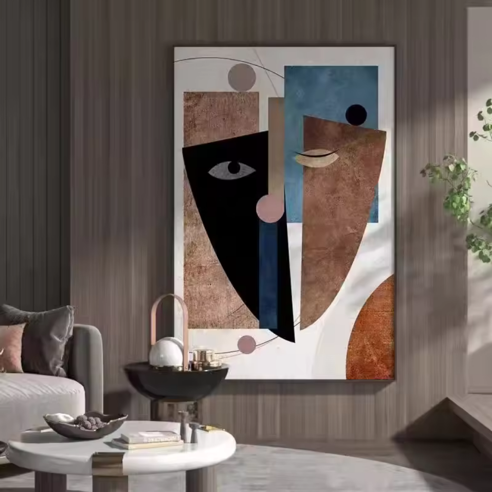 Silent Dialogue: Minimalist Abstract Portrait Painting - Art Wall Melbourne