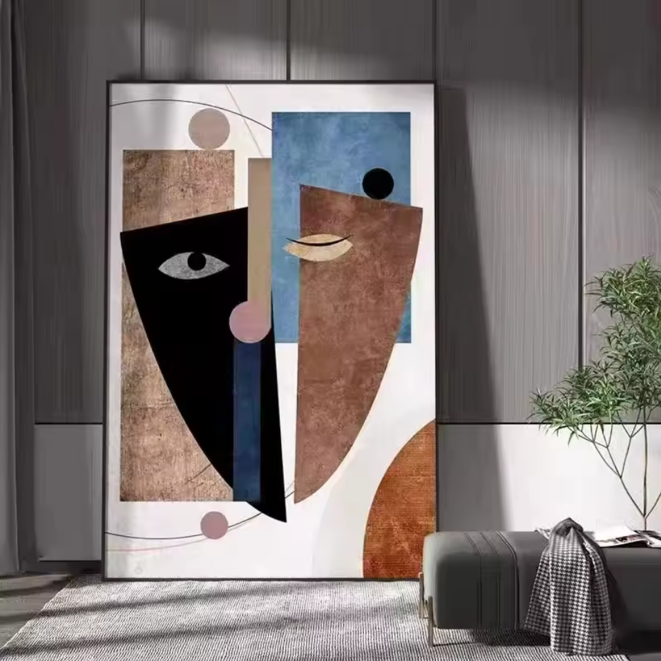 Silent Dialogue: Minimalist Abstract Portrait Painting - Art Wall Melbourne