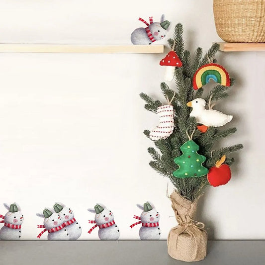 Snow Hare Christmas Wall Stickers - Fansee Australia