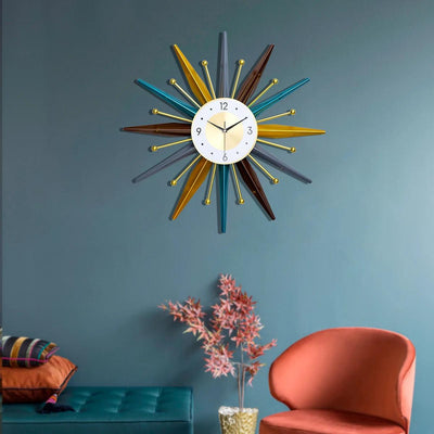 Solar Flare Wall Clock – Mid-Century Modern Starburst Clock (70cm)
