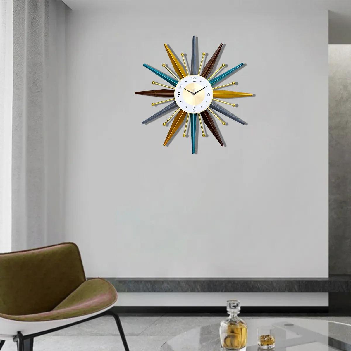 Handcrafted Round Sunrise Large Wall Clock - artwallmelbourne