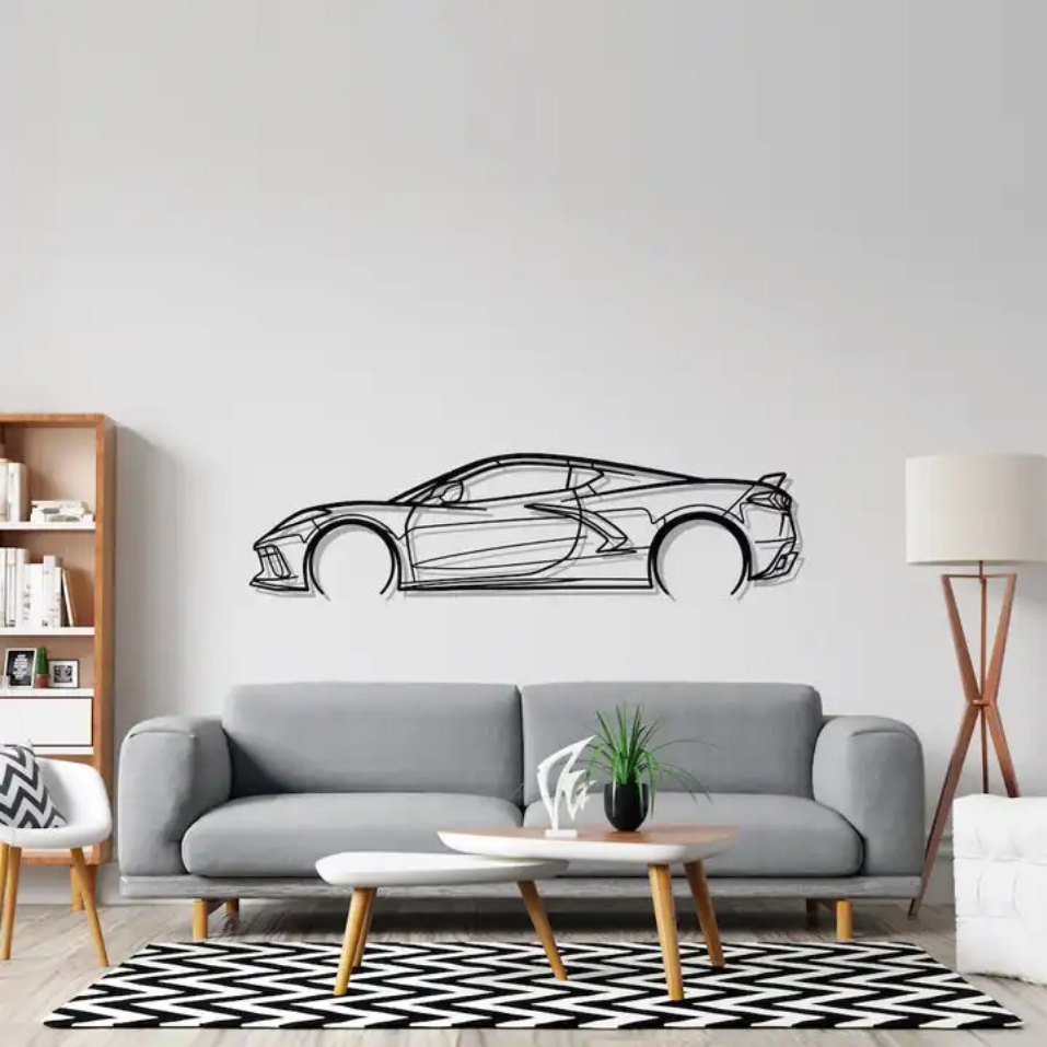 Speed Icon Car Silhouette Metal Wall Art - Art Wall Melbourne