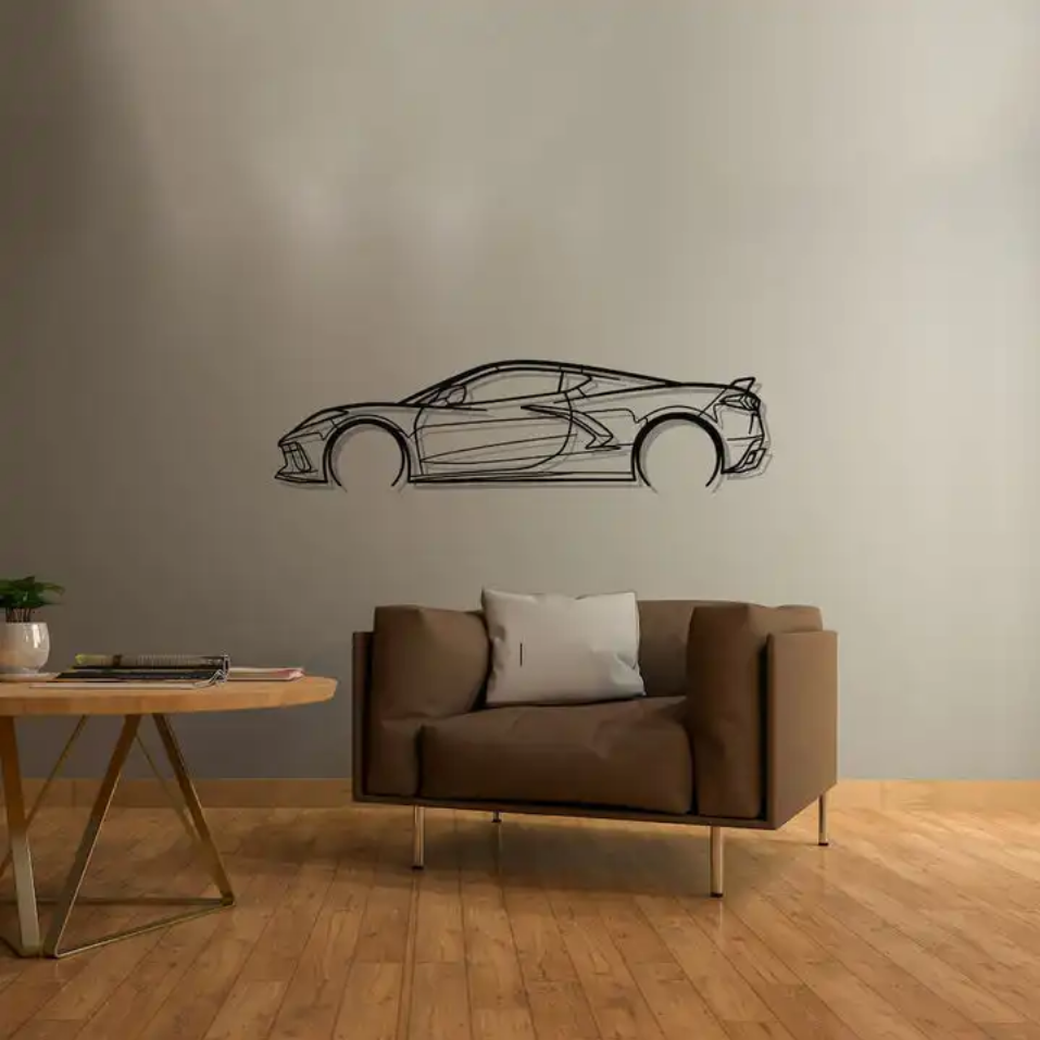 Speed Icon Car Silhouette Metal Wall Art - Art Wall Melbourne