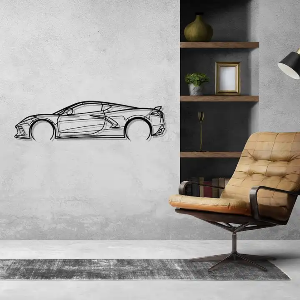 Speed Icon Car Silhouette Metal Wall Art - Art Wall Melbourne
