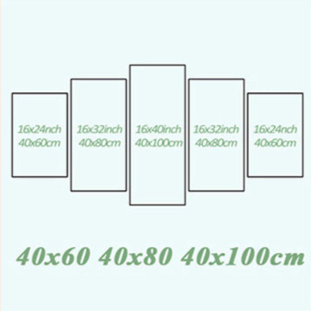 Sunset Serenity – 5-Piece Ocean Horizon Framed Canvas Wall Art Set - Art Wall Melbourne