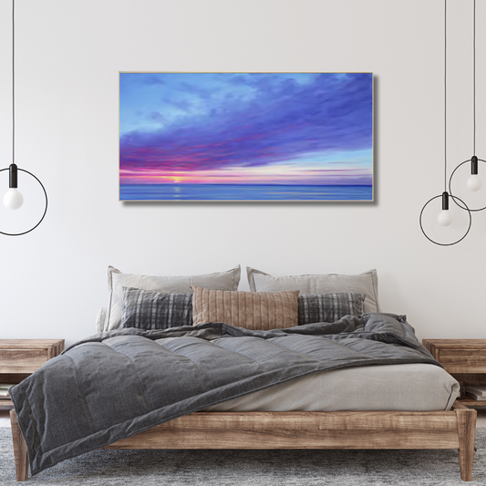 Sunset Wave Escape – Panoramic Seascape Canvas Wall Art (70x100cm) - Art Wall Melbourne