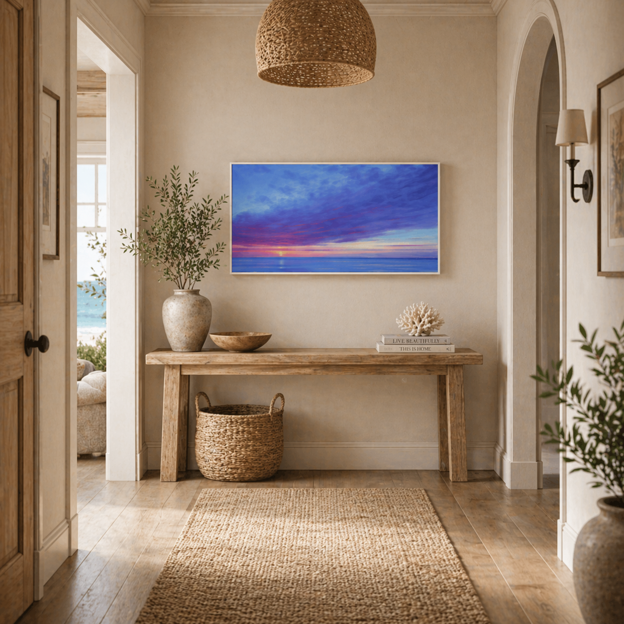 Sunset Wave Escape – Panoramic Seascape Canvas Wall Art (70x100cm) - Art Wall Melbourne