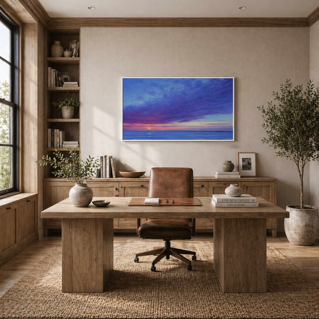 Sunset Wave Escape – Panoramic Seascape Canvas Wall Art (70x100cm) - Art Wall Melbourne