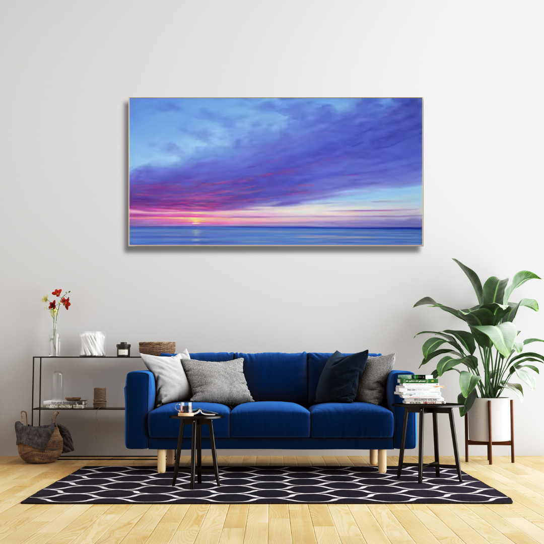 Sunset Wave Escape – Panoramic Seascape Canvas Wall Art (70x100cm) - Art Wall Melbourne