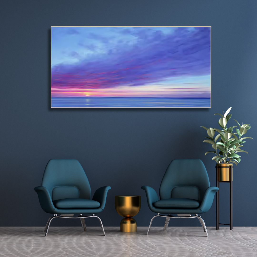 Sunset Wave Escape – Panoramic Seascape Canvas Wall Art (70x100cm) - Art Wall Melbourne