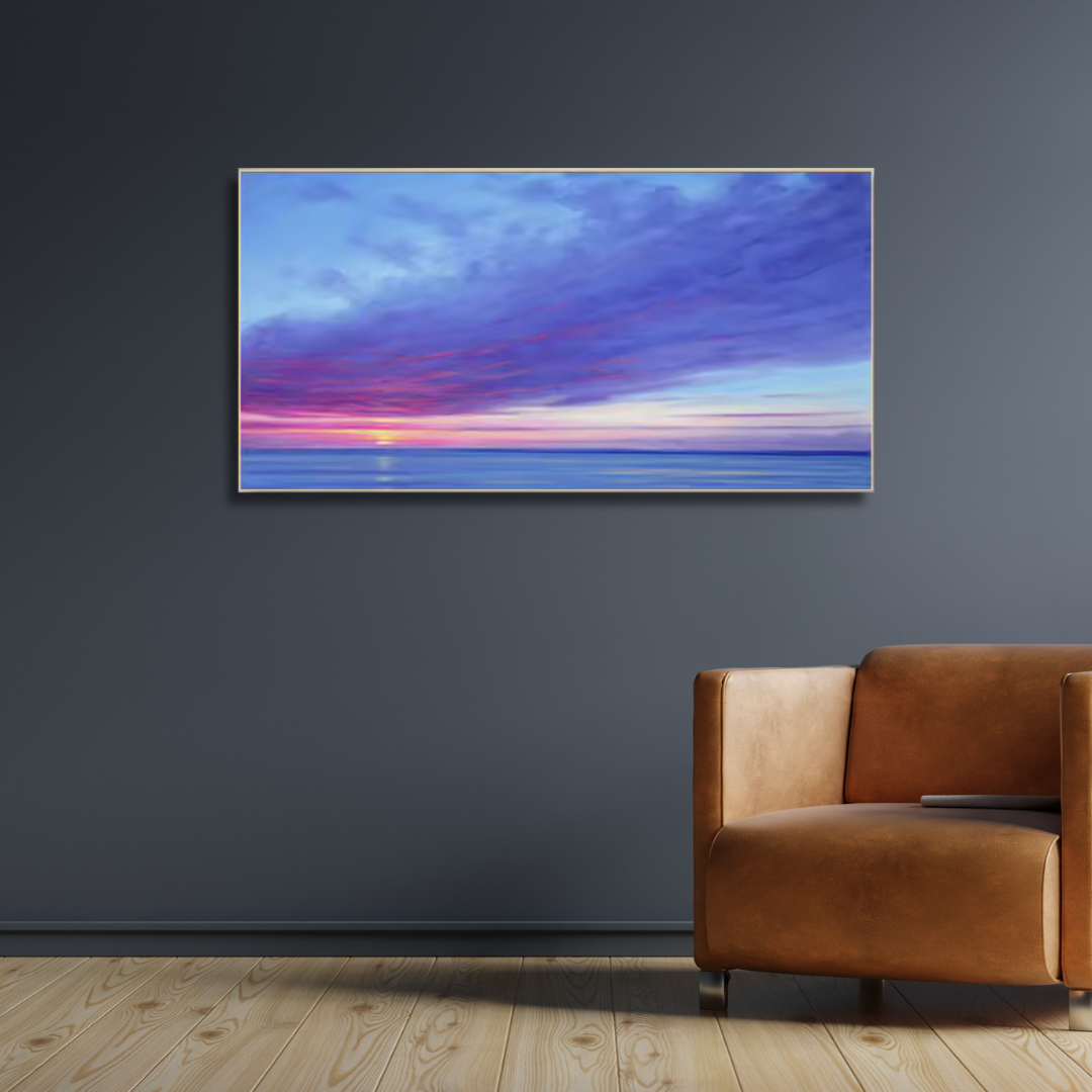 Sunset Wave Escape – Panoramic Seascape Canvas Wall Art (70x100cm) - Art Wall Melbourne