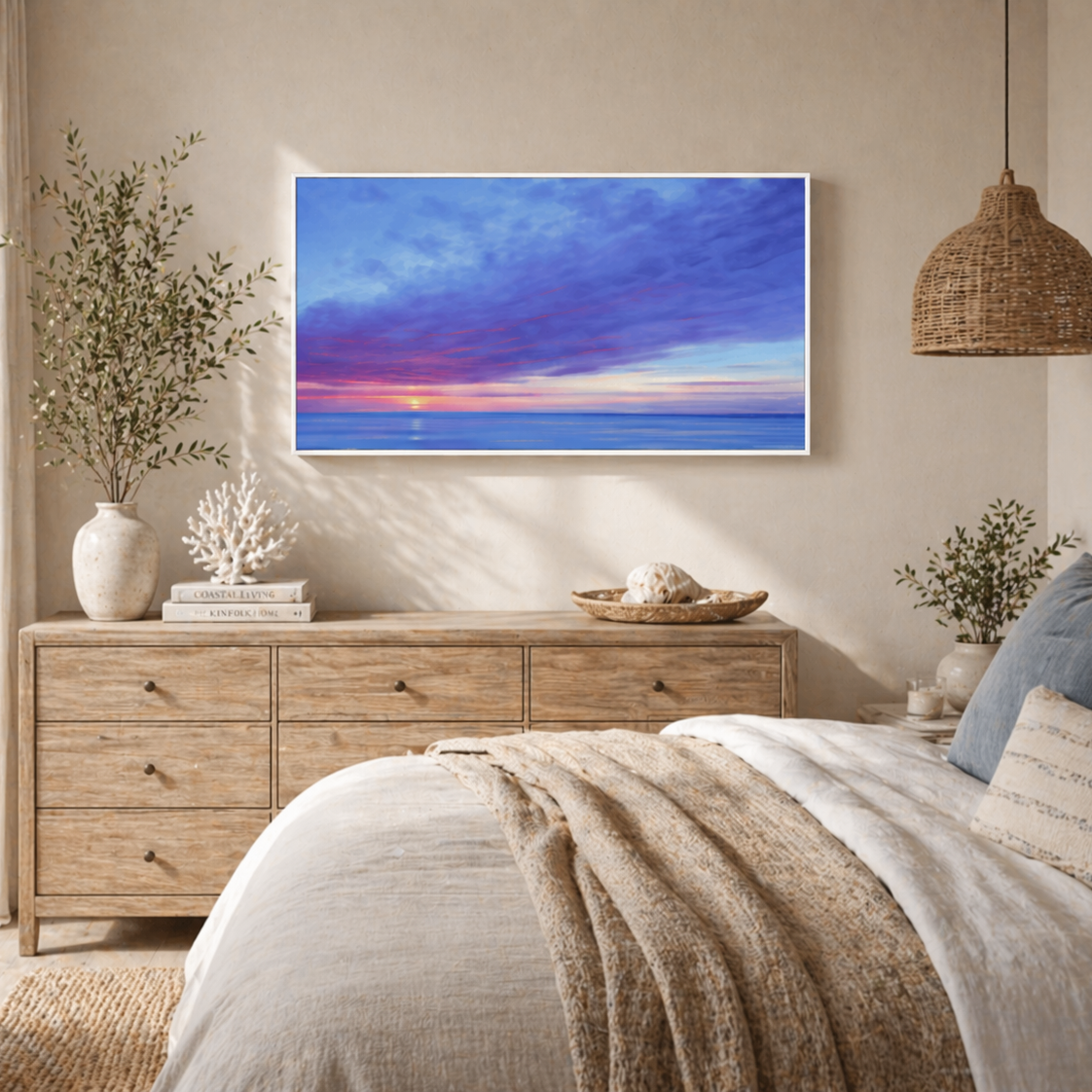 Sunset Wave Escape – Panoramic Seascape Canvas Wall Art (70x100cm) - Art Wall Melbourne