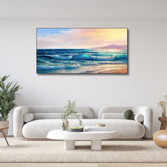 Surflight Serenity – Framed Ocean Wave Wall Art (70x100cm) - Art Wall Melbourne