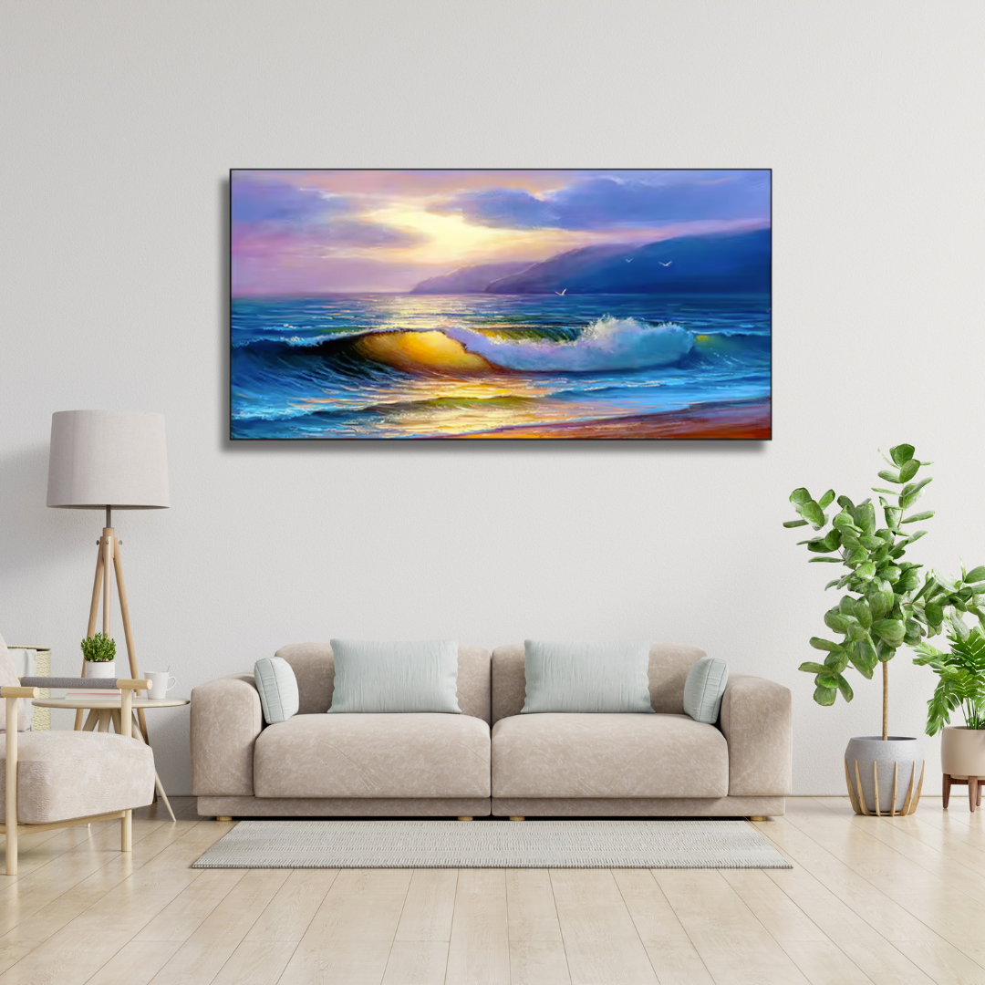 Surflight Serenity – Framed Ocean Wave Wall Art (70x100cm) - Art Wall Melbourne