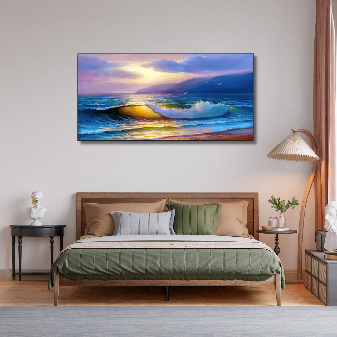 Surflight Serenity – Framed Ocean Wave Wall Art (70x100cm) - Art Wall Melbourne