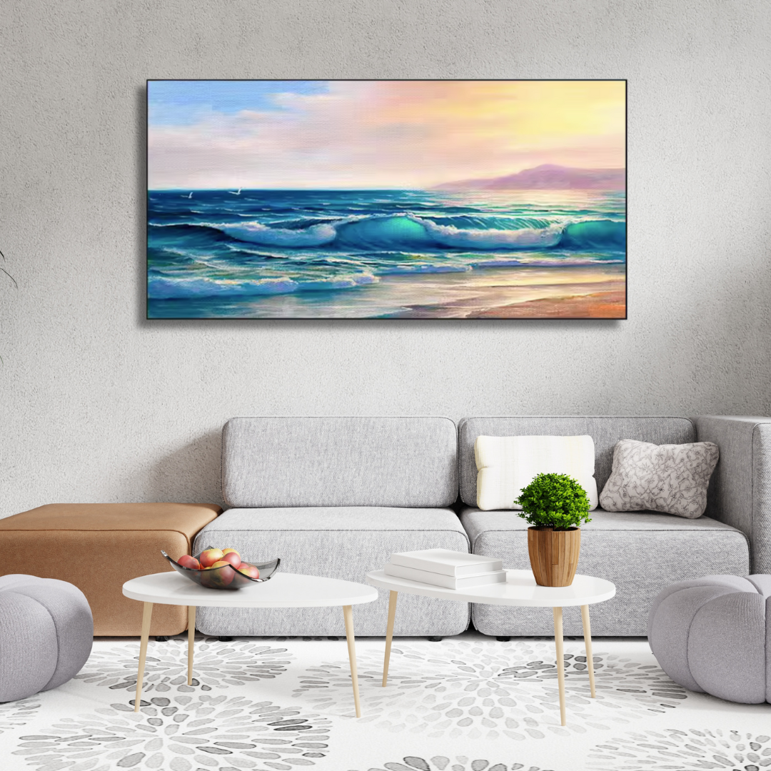Surflight Serenity – Framed Ocean Wave Wall Art (70x100cm) - Art Wall Melbourne