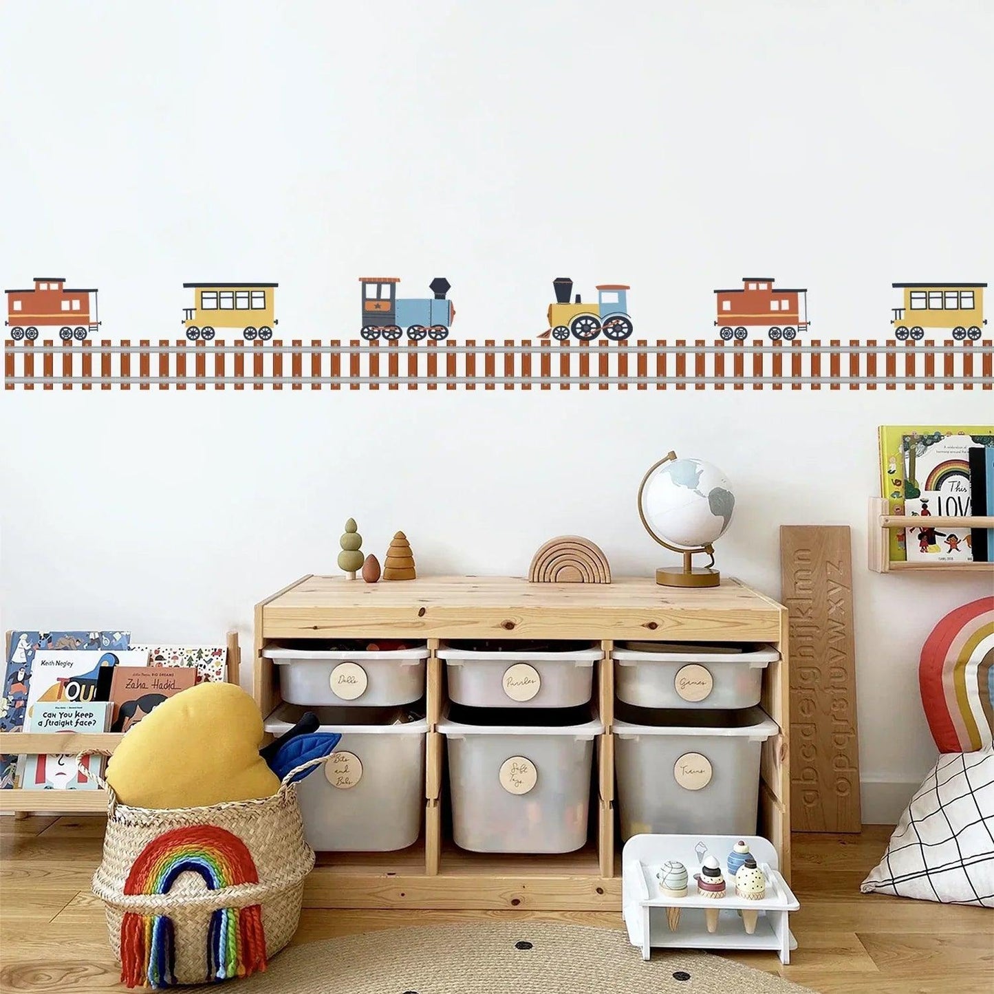 Train Tracks Self-Adhesive Kid's Room Wall Stickers - artwallmelbourne