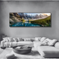 Tranquil Peaks – Panoramic Alpine Lake Canvas Print with Frame - Art Wall Melbourne