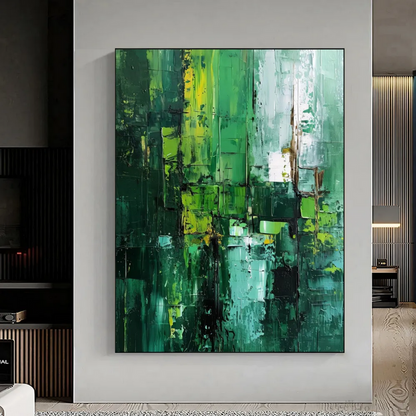 Urban Canopy – Oversized Green Oil Painting on Canvas - Art Wall Melbourne
