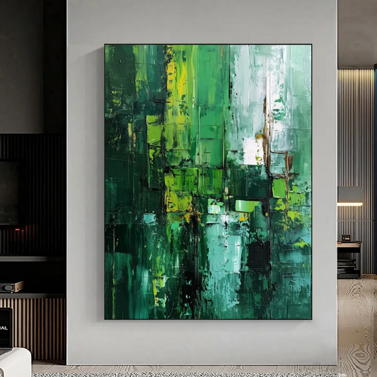 Urban Canopy – Oversized Green Oil Painting on Canvas - Art Wall Melbourne