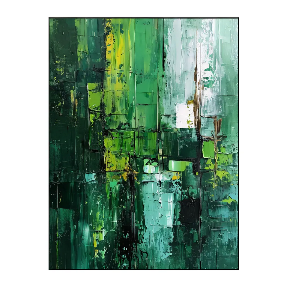 Urban Canopy – Oversized Green Oil Painting on Canvas - Art Wall Melbourne