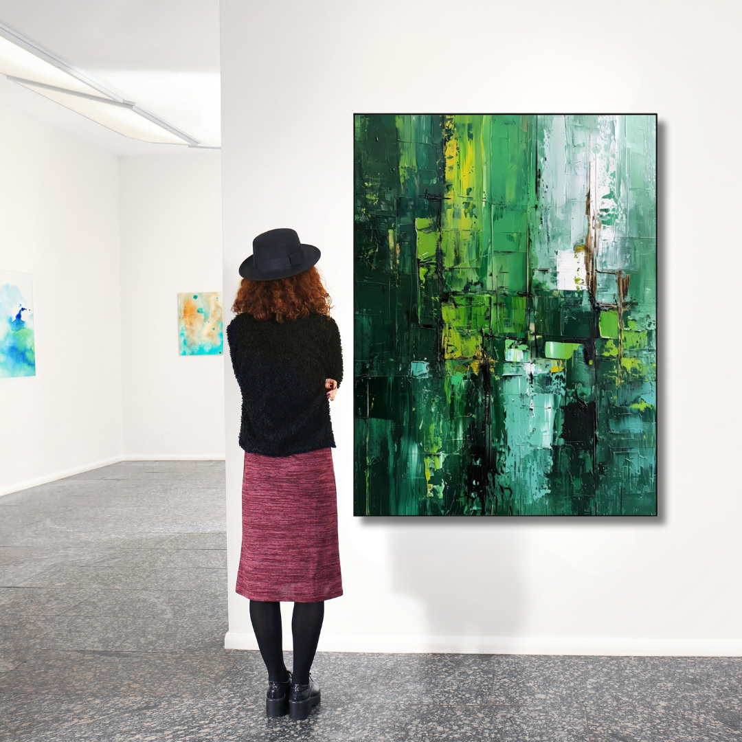 Urban Canopy – Oversized Green Oil Painting on Canvas - Art Wall Melbourne